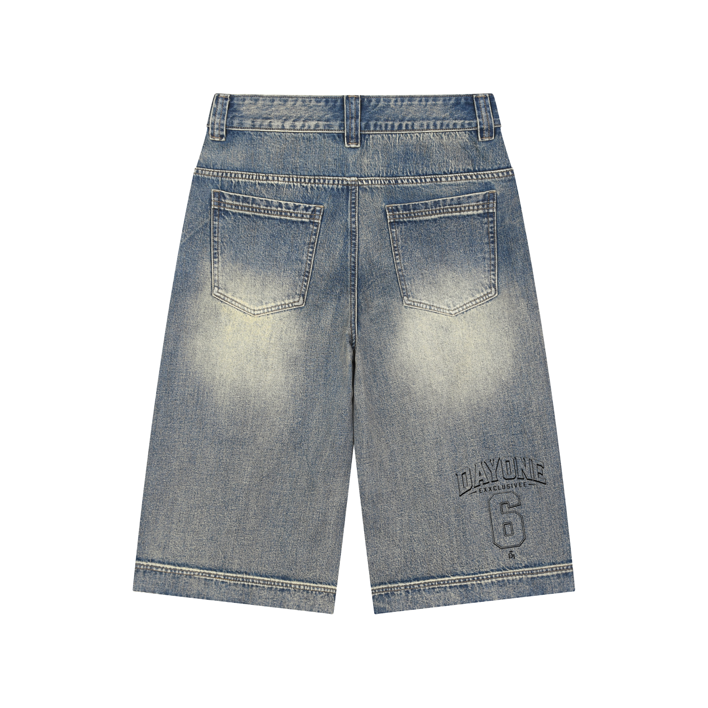 Vintage Wash Baggy Denim Shorts