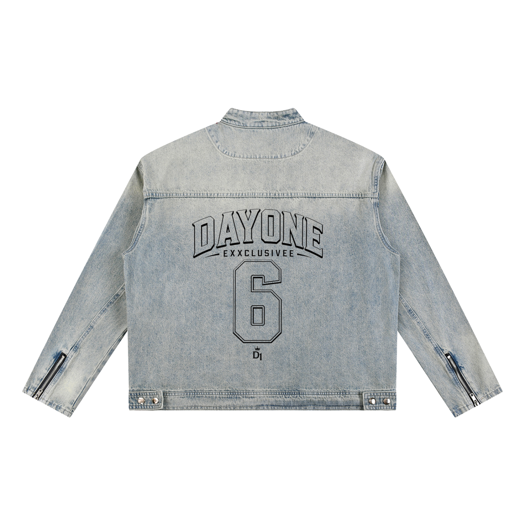 Vintage Wash Zip Denim Jacket