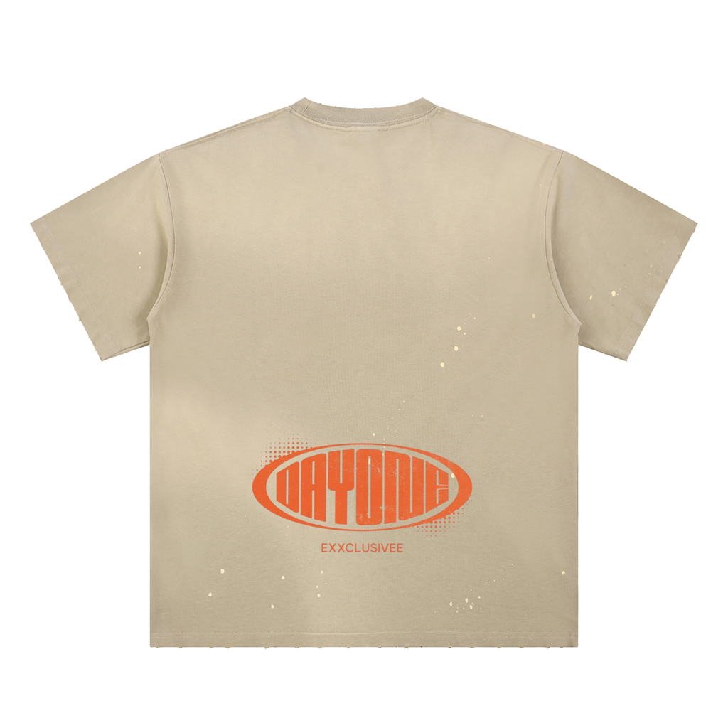 Hand-Frayed Sunfade Paint Splatter T-Shirt