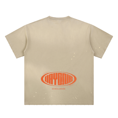 Hand-Frayed Sunfade Paint Splatter T-Shirt