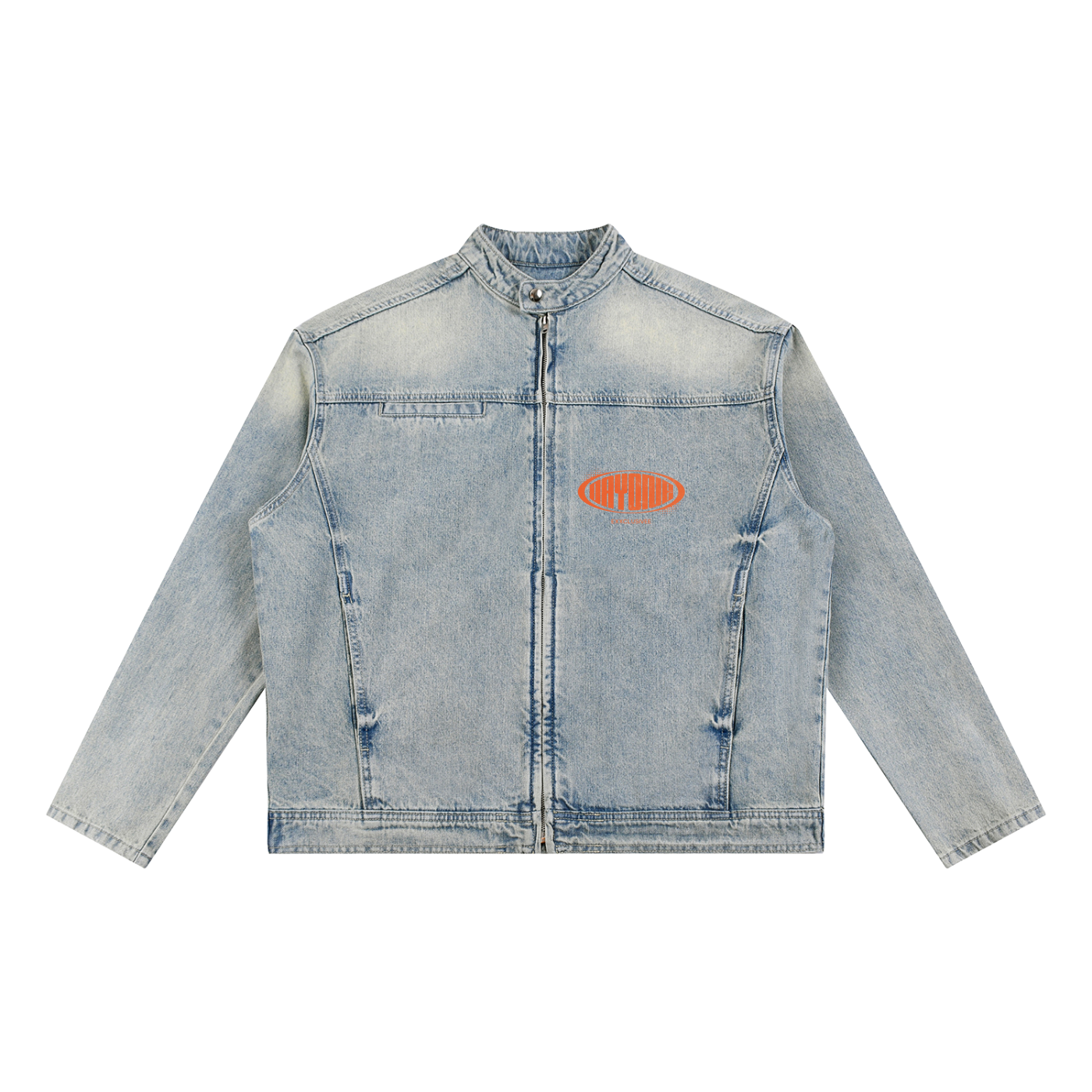 Vintage Wash Zip Denim Jacket